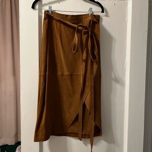 Free People Tan Asymmetrical Wrap Skirt